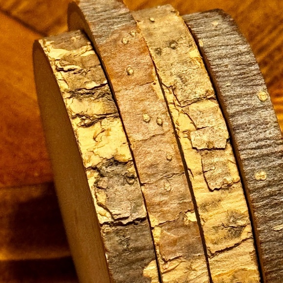 Handmade Floral Wood Coasters | Vintage Boho Cottagecore Aesthetic | Set of 4 - Picture 7 of 8